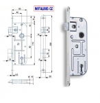 HOBES zámek 02-03,  90/60 klíč dozický, šířka čela 20mm 02-03