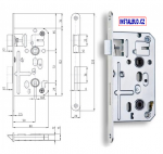 HOBES zámek K 135C, 72/80 mezipokojový zámek, šířka čela 18mm K135C